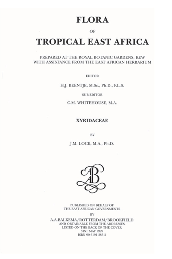 Flora of Tropical East Africa - Xyridaceae (1999) (e-bog) af Lock, J. M.