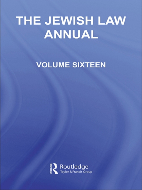 Jewish Law Annual Volume 16