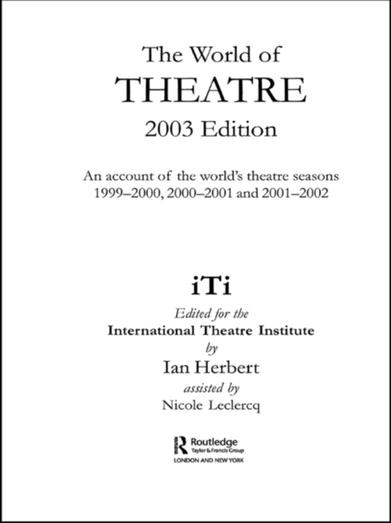 World of Theatre 2003 Edition (e-bog) af -