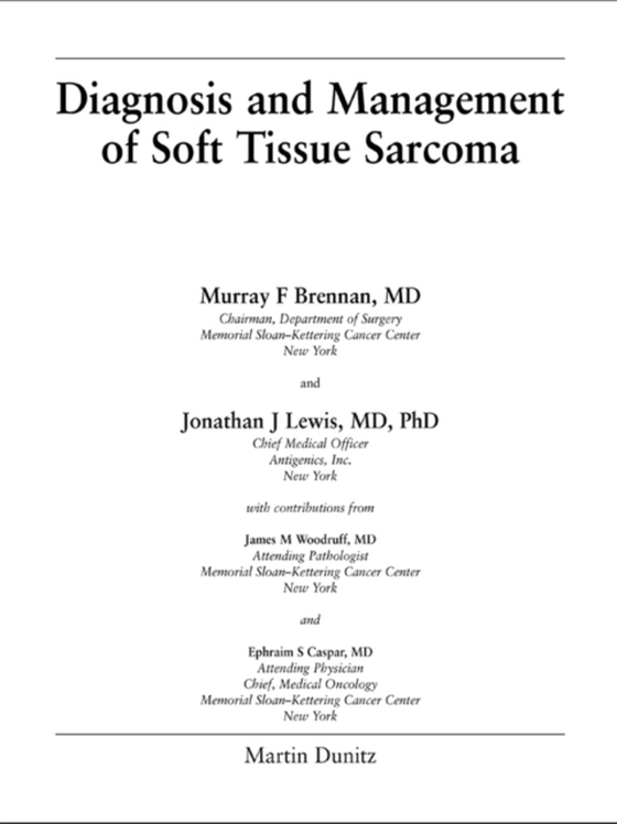 Diagnosis and Management of Soft Tissue Sarcoma (e-bog) af -