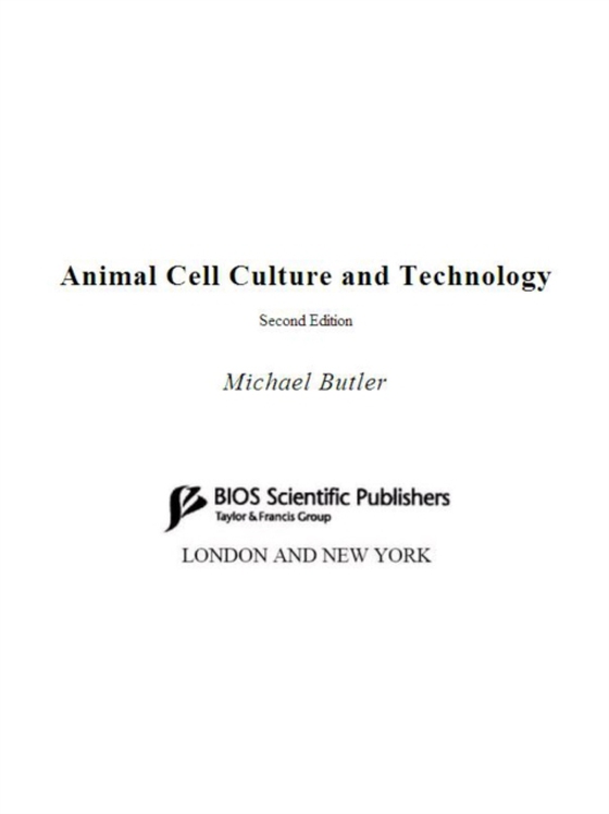 Animal Cell Culture and Technology (e-bog) af Butler, Michael