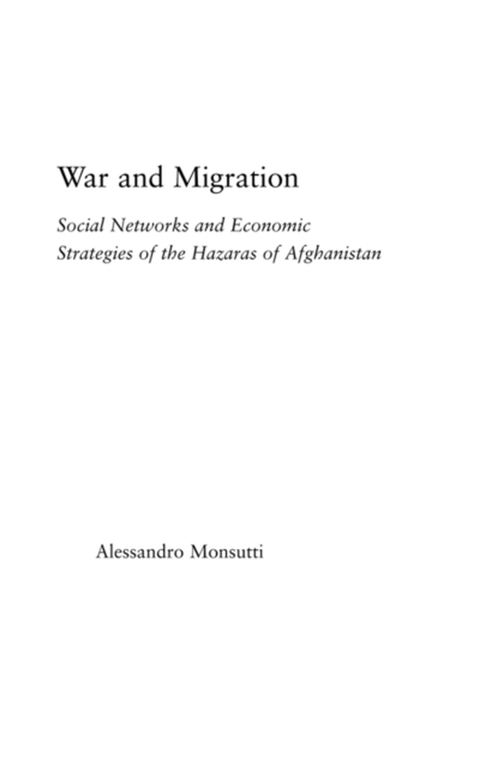 War and Migration (e-bog) af Monsutti, Alessandro