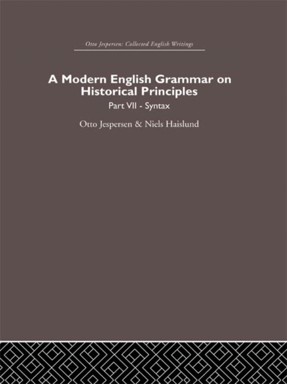 Modern English Grammar on Historical Principles