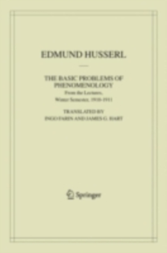 Basic Problems of Phenomenology (e-bog) af Husserl, Edmund