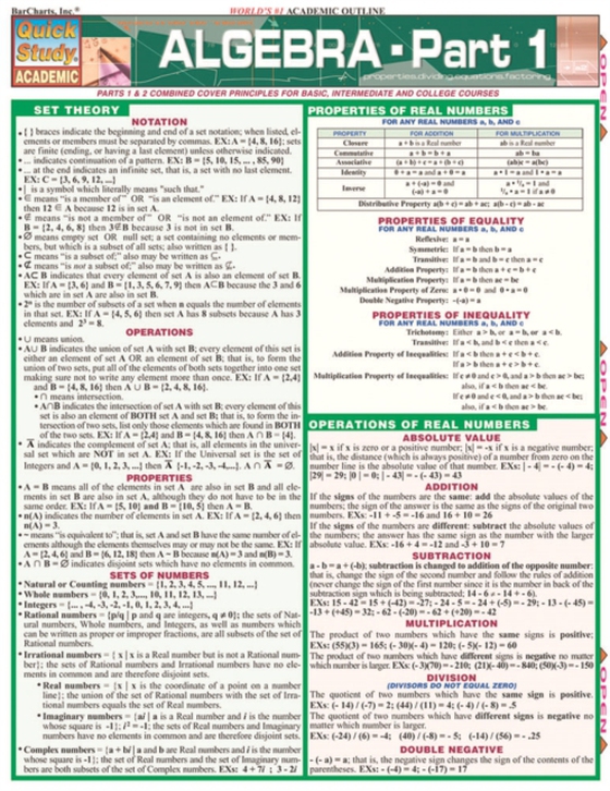 Algebra Part 1 (e-bog) af BarCharts, Inc.