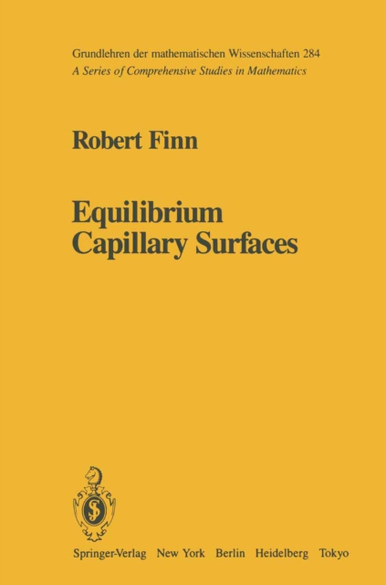 Equilibrium Capillary Surfaces (e-bog) af Finn, Robert