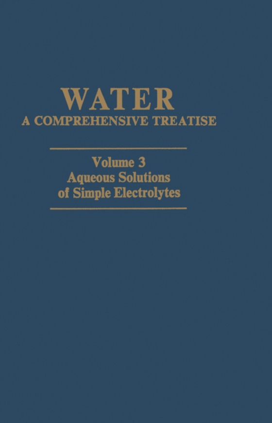 Aqueous Solutions of Simple Electrolytes