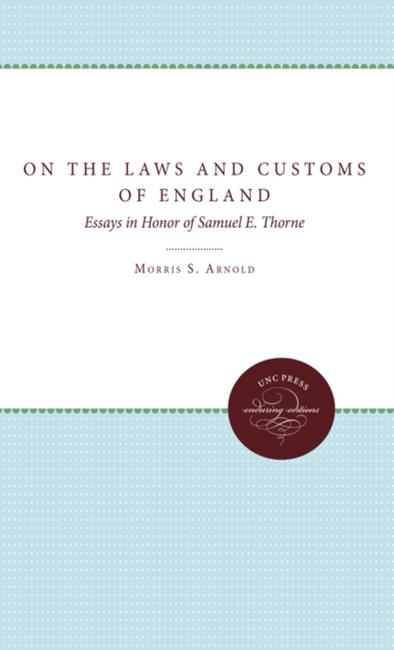 On the Laws and Customs of England (e-bog) af -