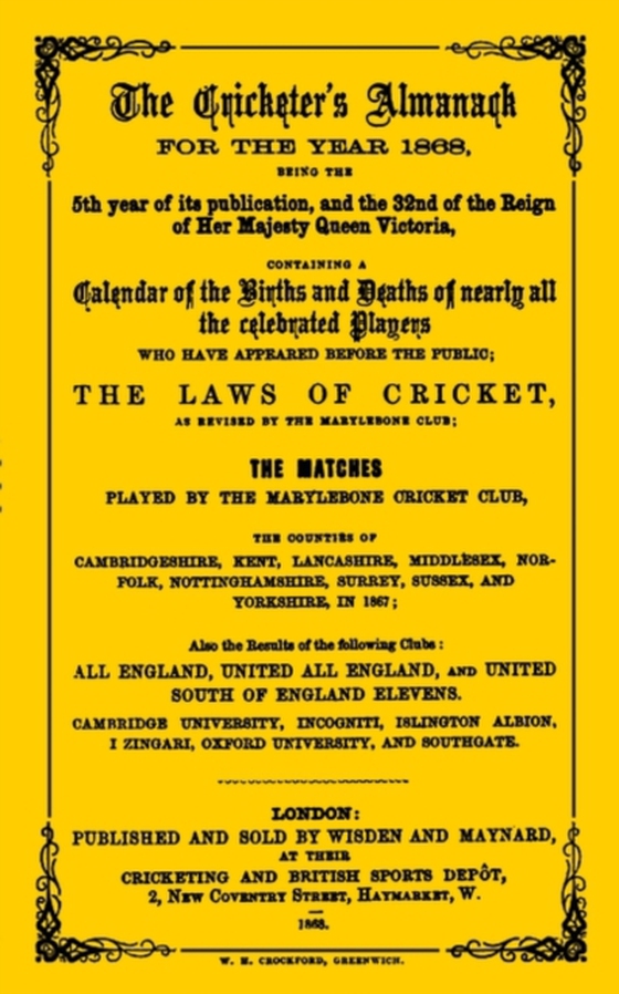 Wisden Cricketers' Almanack 1868 (e-bog) af Bloomsbury Publishing, Bloomsbury Publishing