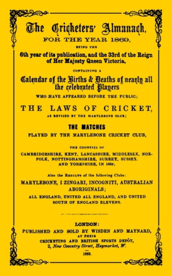 Wisden Cricketers' Almanack 1869 (e-bog) af Bloomsbury Publishing, Bloomsbury Publishing