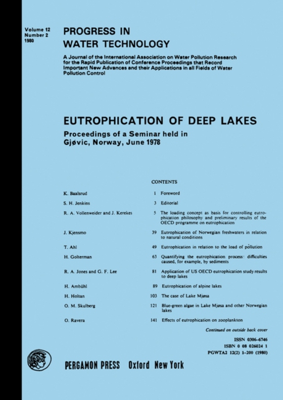 Eutrophication of Deep Lakes (e-bog) af -