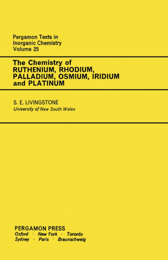 Chemistry of Ruthenium, Rhodium, Palladium, Osmium, Iridium and Platinum