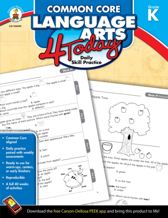 Common Core Language Arts 4 Today, Grade K