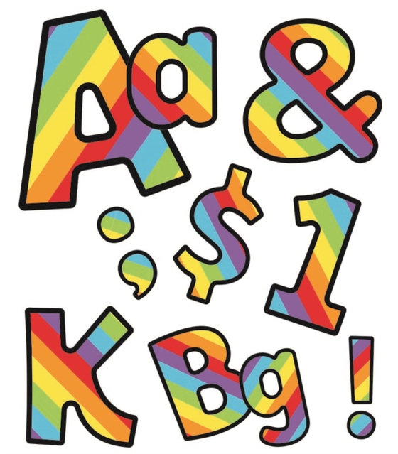 Celebrate Learning Rainbow Stripe Letters, Numbers, and Symbols