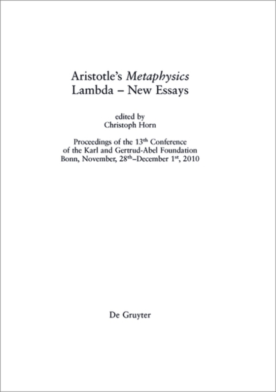 Aristotle's &quote;Metaphysics&quote; Lambda - New Essays (e-bog) af -