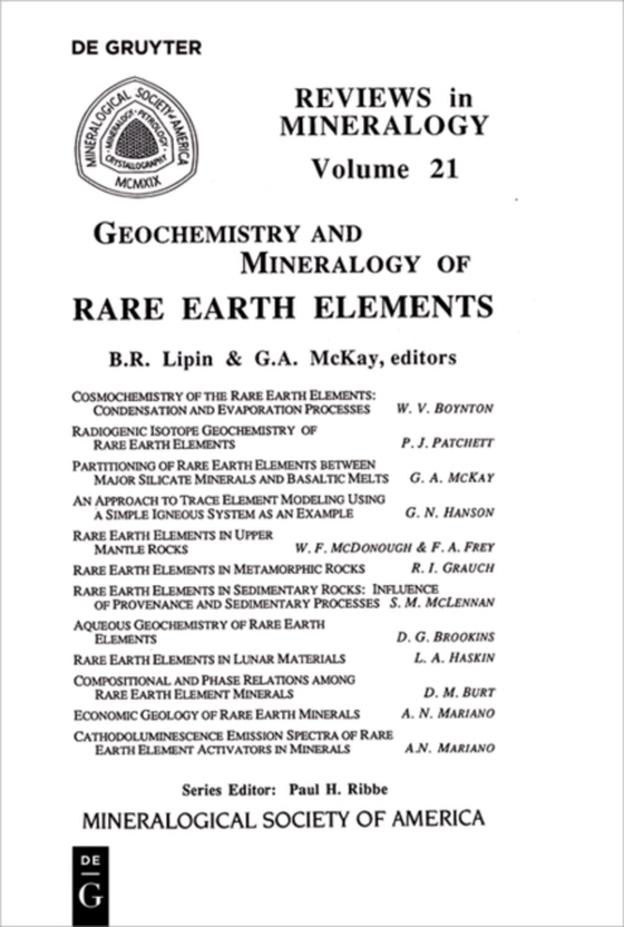 Geochemistry and Mineralogy of Rare Earth Elements (e-bog) af -