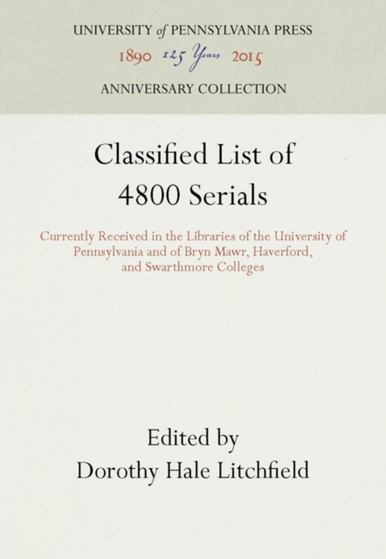 Classified List of 4800 Serials (e-bog) af -