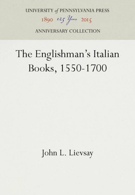 Englishman's Italian Books, 1550-1700