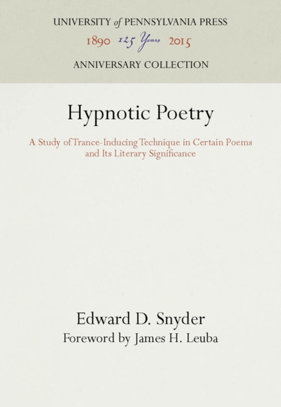 Hypnotic Poetry (e-bog) af Snyder, Edward D.