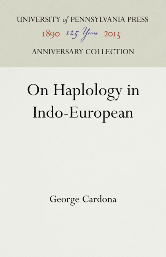 On Haplology in Indo-European (e-bog) af Cardona, George