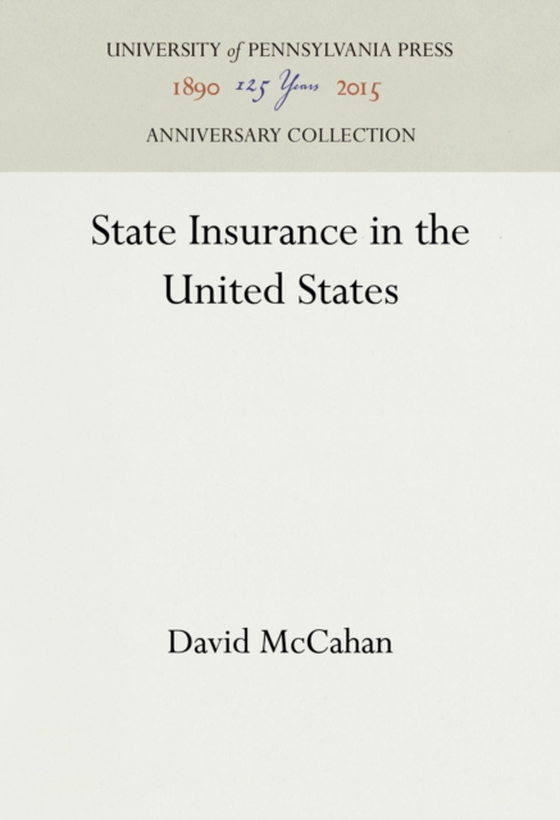 State Insurance in the United States (e-bog) af McCahan, David