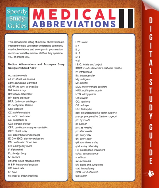 Medical Abbreviations Il (Speedy Study Guides) (e-bog) af Publishing, Speedy