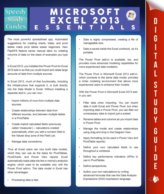 Microsoft Excel 2013 Essentials (Speedy Study Guides) (e-bog) af Publishing, Speedy