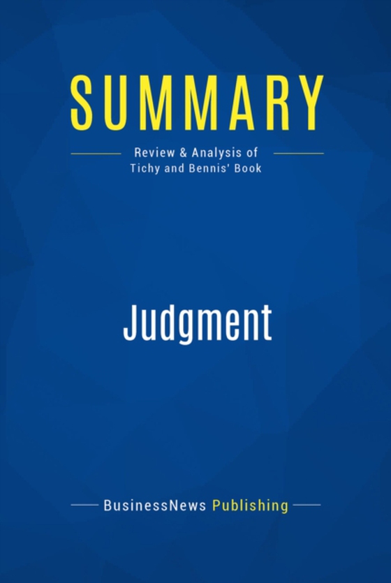 Summary: Judgment (e-bog) af Publishing, BusinessNews