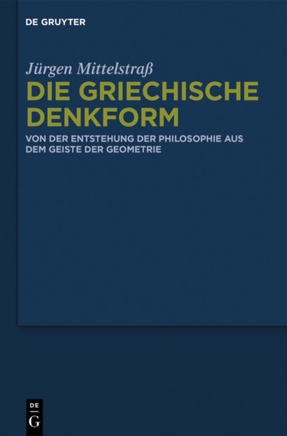 Die griechische Denkform (e-bog) af Mittelstra, Jurgen