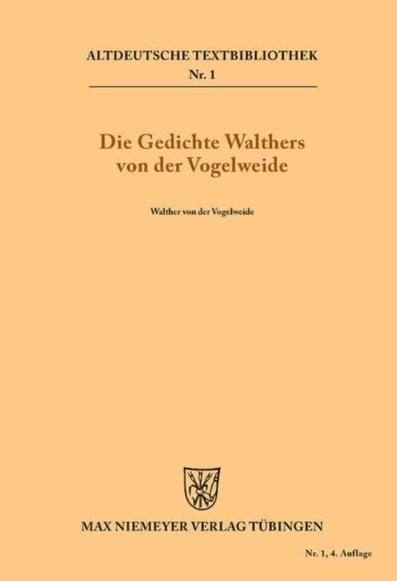 Die Gedichte Walthers von der Vogelweide (e-bog) af Vogelweide, Walther von der