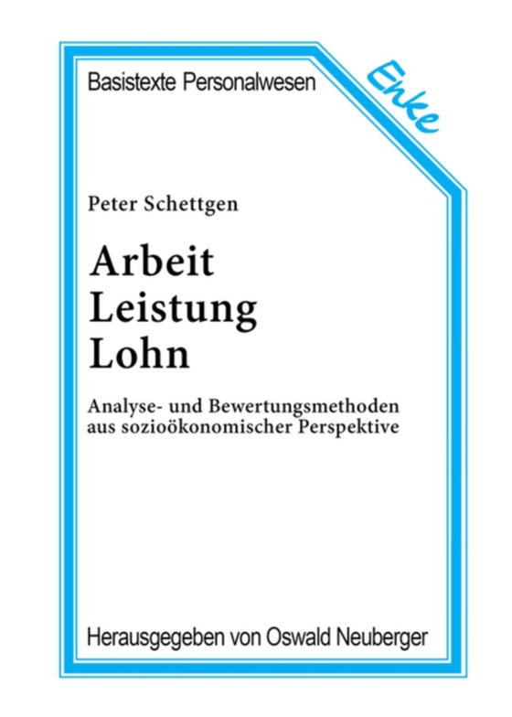 Arbeit, Leistung, Lohn (e-bog) af Schettgen, Peter