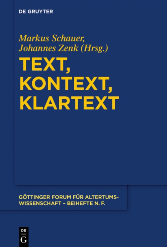 Text, Kontext, Klartext (e-bog) af -