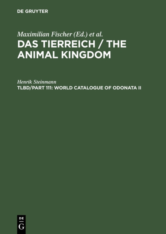 World Catalogue of Odonata II (e-bog) af Steinmann, Henrik