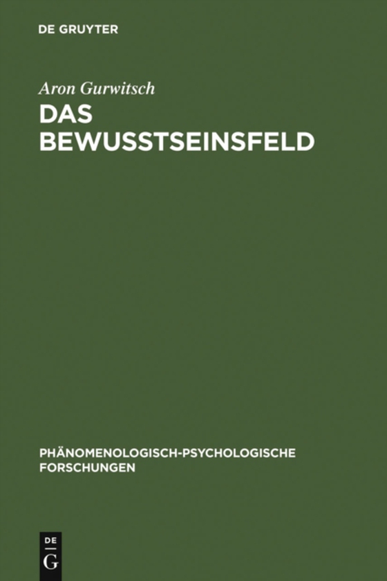Das Bewußtseinsfeld (e-bog) af Gurwitsch, Aron