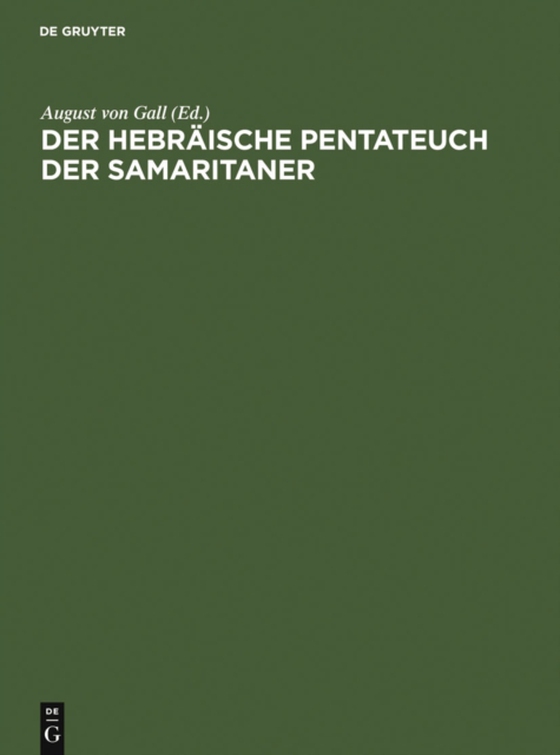 Der hebräische Pentateuch der Samaritaner (e-bog) af -