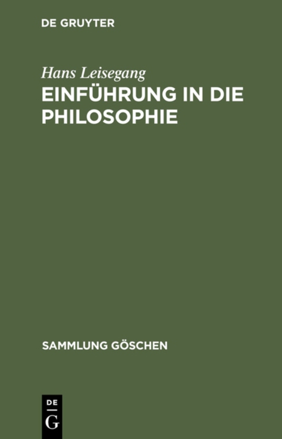 Einführung in die Philosophie (e-bog) af Leisegang, Hans