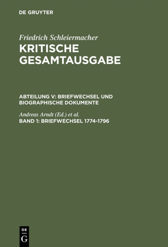 Briefwechsel 1774-1796 (e-bog) af -