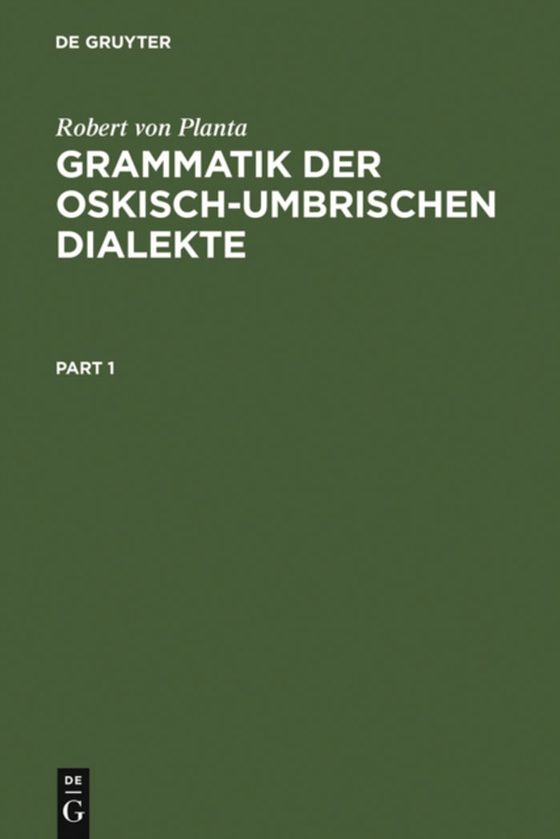 Grammatik der Oskisch-Umbrischen Dialekte (e-bog) af Planta, Robert von