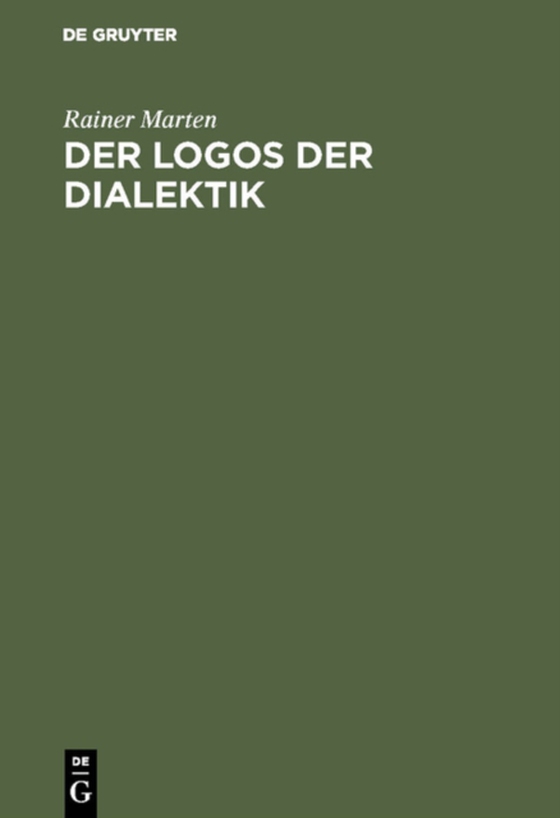 Der Logos der Dialektik (e-bog) af Marten, Rainer