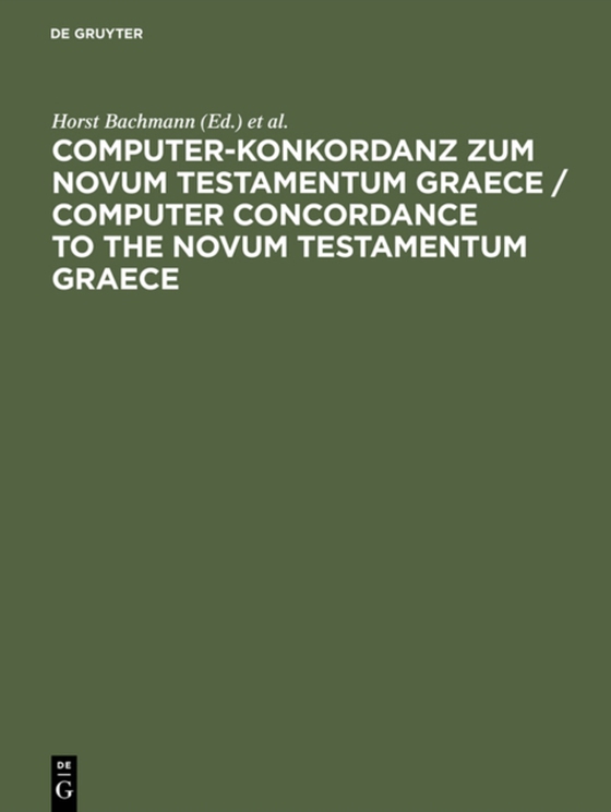 Computer-Konkordanz zum Novum Testamentum Graece (e-bog) af -