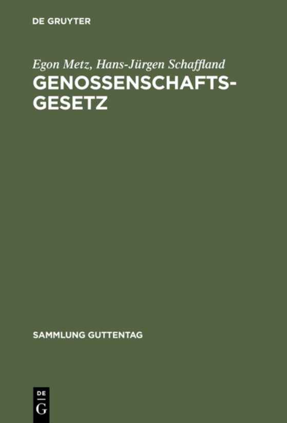 Genossenschaftsgesetz (e-bog) af Schaffland, Hans-Jurgen