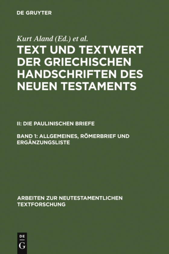 Allgemeines, Römerbrief und Ergänzungsliste