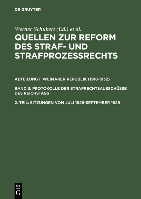 Sitzungen vom Juli 1928–September 1929 (e-bog) af -