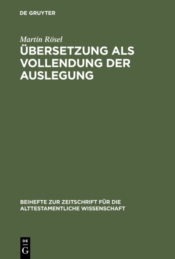 Übersetzung als Vollendung der Auslegung (e-bog) af Rosel, Martin