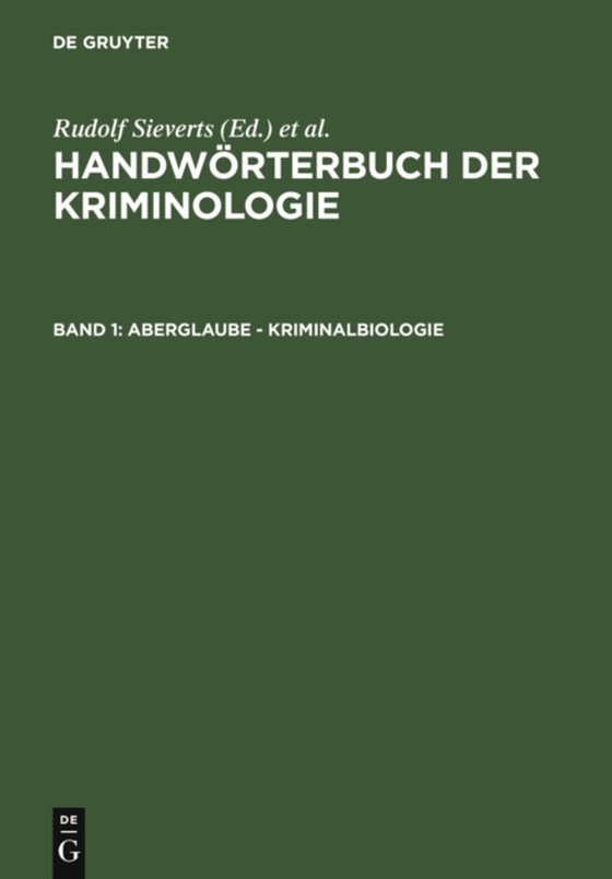 Aberglaube - Kriminalbiologie (e-bog) af -