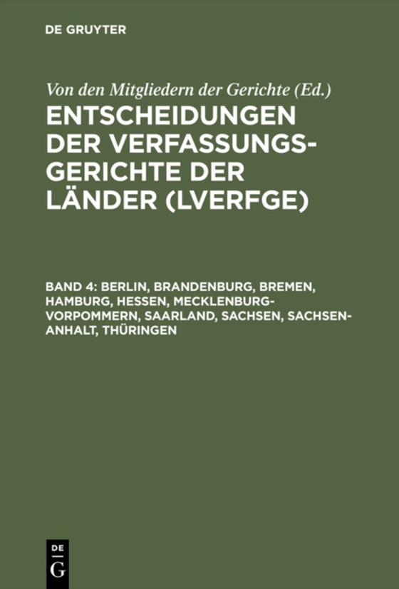 Berlin, Brandenburg, Bremen, Hamburg, Hessen, Mecklenburg-Vorpommern, Saarland, Sachsen, Sachsen-Anhalt, Thüringen (e-bog) af -