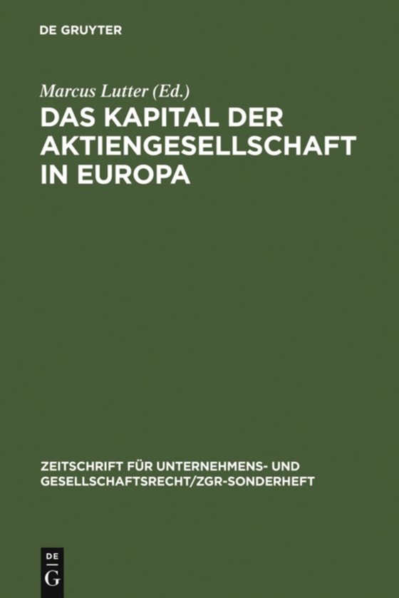 Das Kapital der Aktiengesellschaft in Europa (e-bog) af -