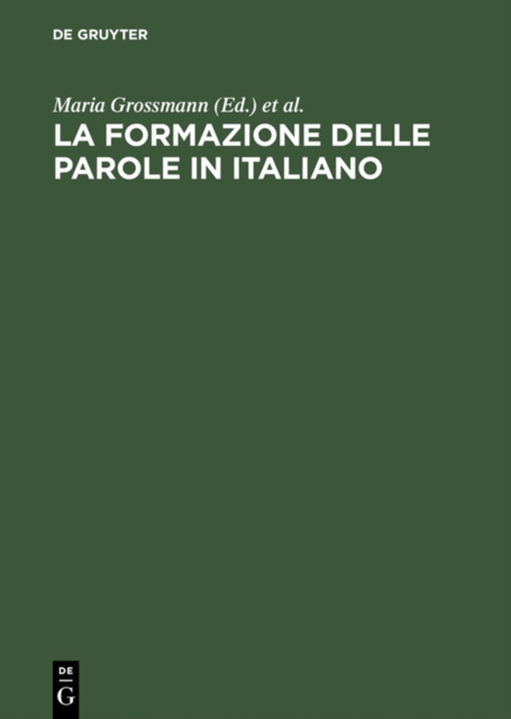 La formazione delle parole in italiano (e-bog) af -