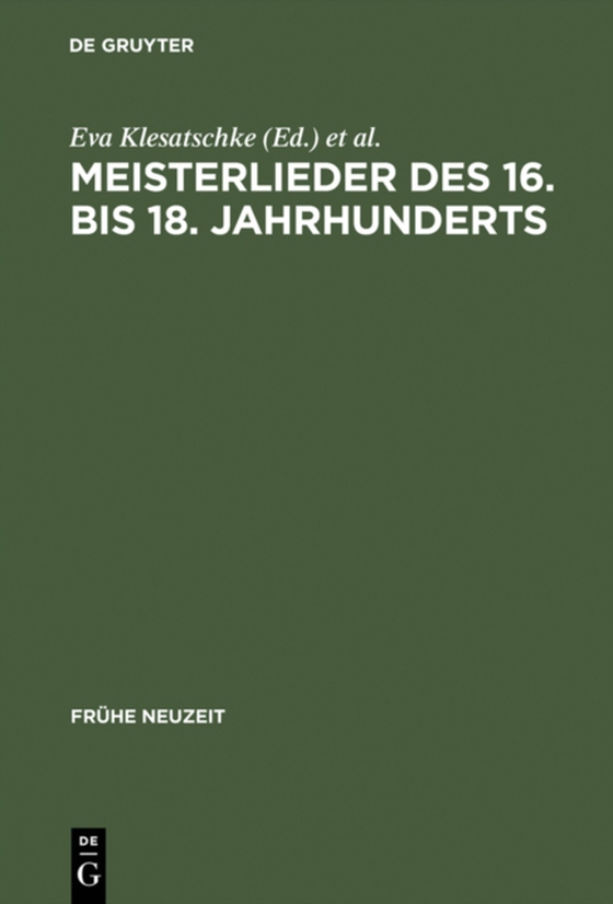 Meisterlieder des 16. bis 18. Jahrhunderts (e-bog) af -