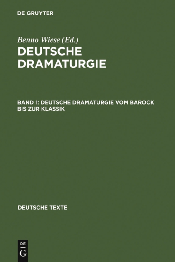 Deutsche Dramaturgie vom Barock bis zur Klassik (e-bog) af -